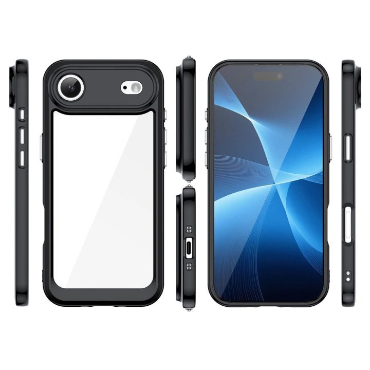 Dėklas juodas permatomas apsauginis iPhone 17 Air telefonui Outer Space