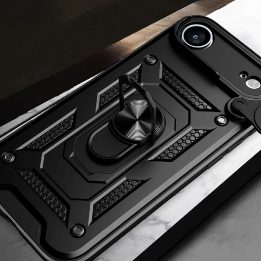 Dėklas juodas atsparus smūgiams su stovu ir kameros dangteliu iPhone 17 Air
