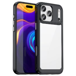 Dėklas telefonui juodas permatomas atsparus smūgiams iPhone 17 Pro Outer Space