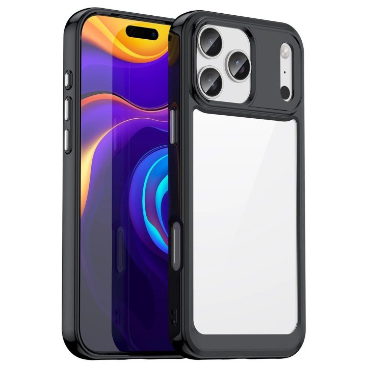 Dėklas telefonui juodas permatomas atsparus smūgiams iPhone 17 Pro Outer Space