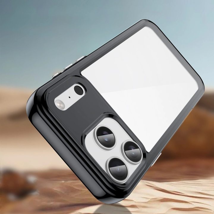 Dėklas telefonui juodas permatomas atsparus smūgiams iPhone 17 Pro Outer Space