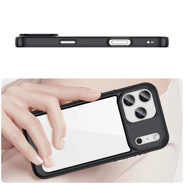 Dėklas telefonui juodas permatomas atsparus smūgiams iPhone 17 Pro Outer Space