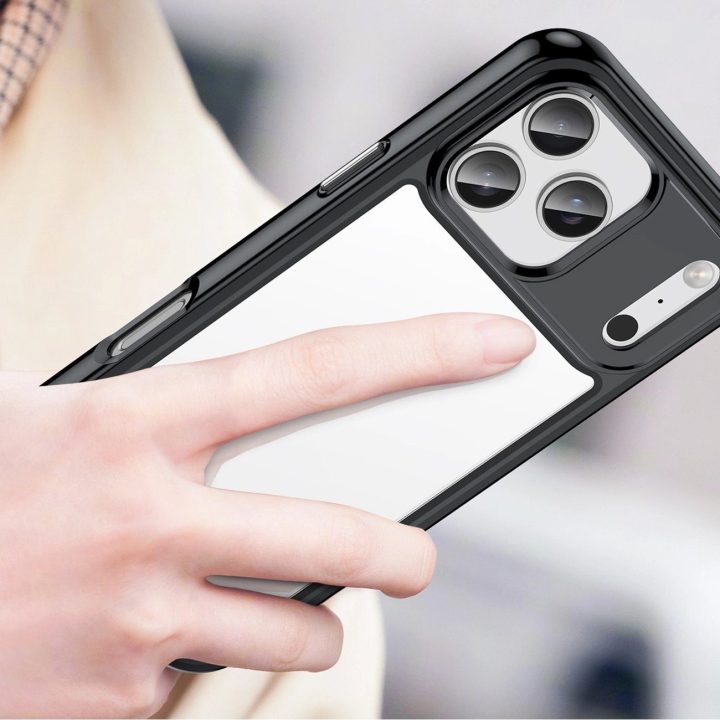 Dėklas telefonui juodas permatomas atsparus smūgiams iPhone 17 Pro Outer Space