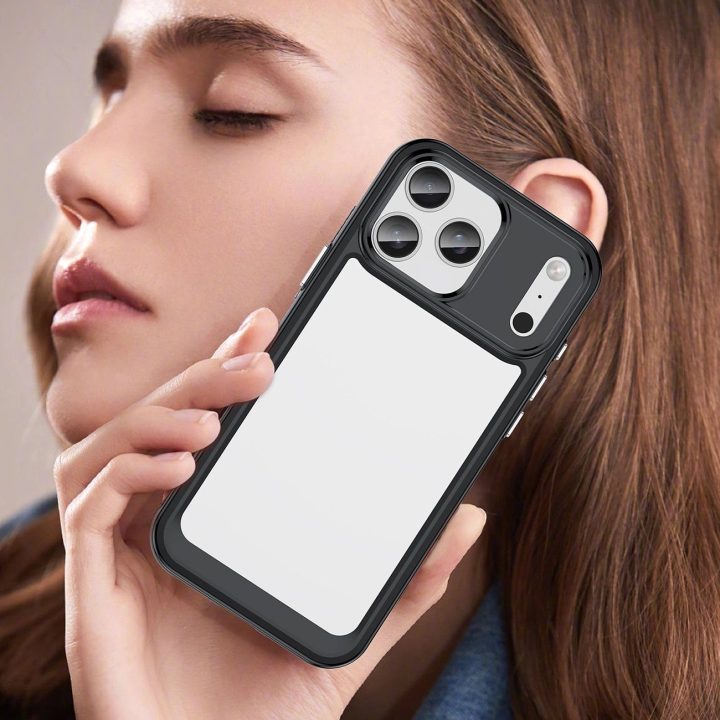 Dėklas telefonui juodas permatomas atsparus smūgiams iPhone 17 Pro Outer Space