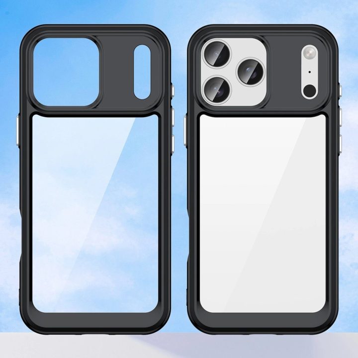 Dėklas telefonui juodas permatomas atsparus smūgiams iPhone 17 Pro Outer Space