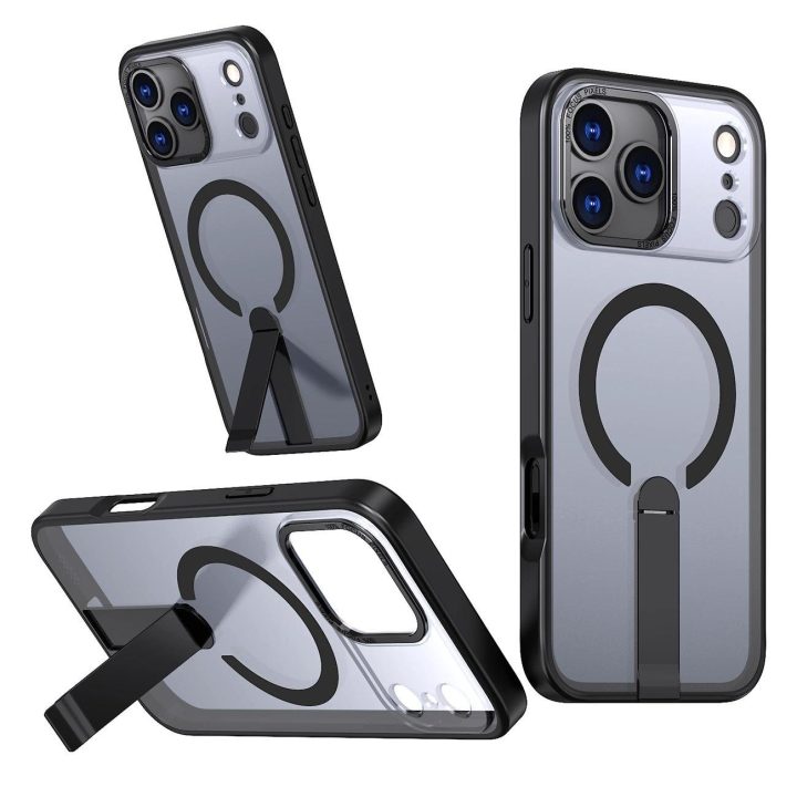 Dėklas juodas su atrama ir MagSafe iPhone 17 Pro Hybrid Armor X