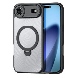 Dėklas telefonui juodas su magnetiniu žiedu ir stovu iPhone 17 Air Aimo