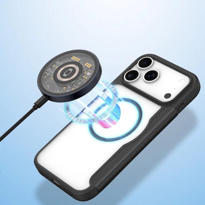 Dėklas telefonui juodas su kortelių skyriumi ir MagSafe Skin X Pro iPhone 17 Pro