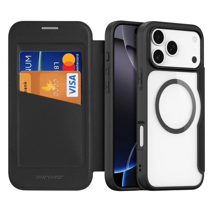 Dėklas telefonui juodas su kortelių skyriumi ir MagSafe Skin X Pro iPhone 17 Pro