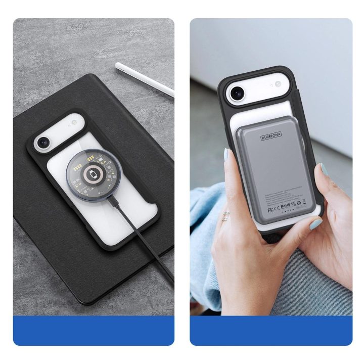 Dėklas telefonui juodas su kortelių skyreliu ir MagSafe Skin X Pro iPhone 17