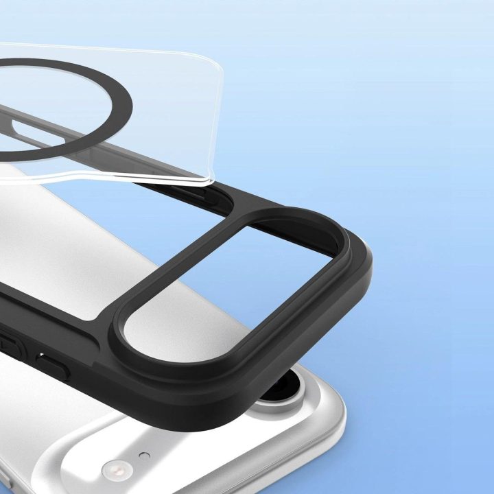 Dėklas telefonui juodas su kortelių skyreliu ir MagSafe Skin X Pro iPhone 17