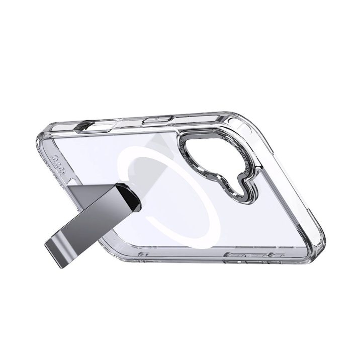 Dėklas iPhone 17 skaidrus su atrama ir MagSafe palaikymu Hybrid Armor X