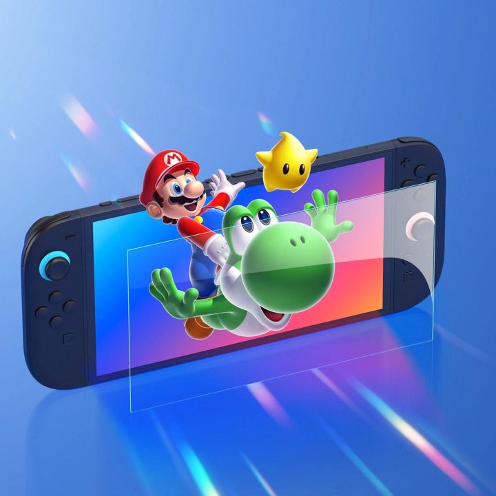 Grūdintas stiklas ekranui su rėmeliu Nintendo Switch 2