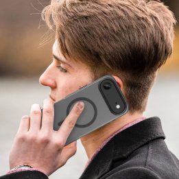 Dėklas juodas matinis su MagSafe iPhone 17 Air telefonui Magnetic Abrasive