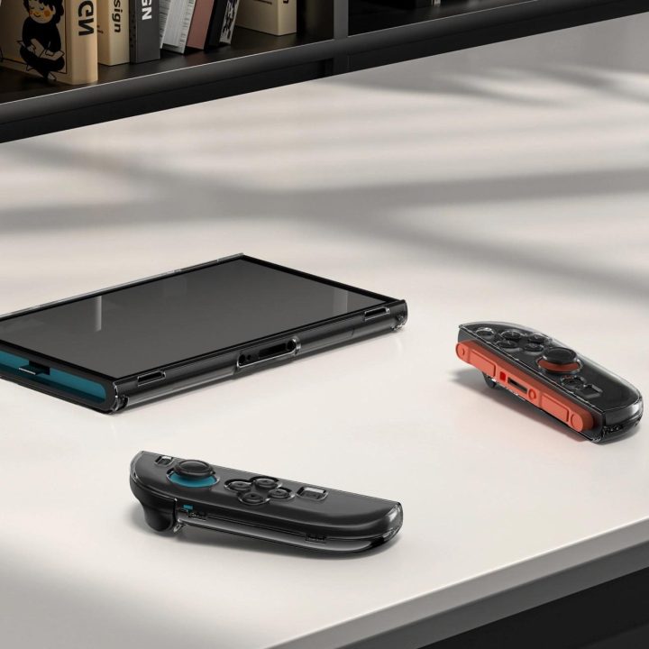 Apsauginis dėklas skaidrus–juodas Nintendo Switch 2 konsolei AmazingThing