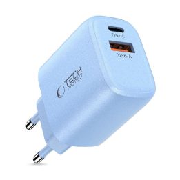 Sieninis įkroviklis mėlynas 30W su USB-A ir USB-C