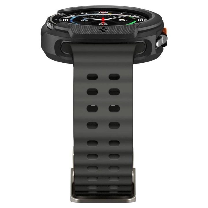 Dėklas laikrodžiui juodas silikoninis apsauginis Samsung Galaxy Watch 8 Classic 46mm Spigen