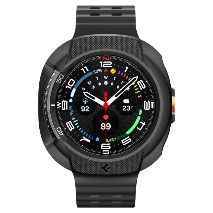 Dėklas laikrodžiui juodas silikoninis apsauginis Samsung Galaxy Watch 8 Classic 46mm Spigen