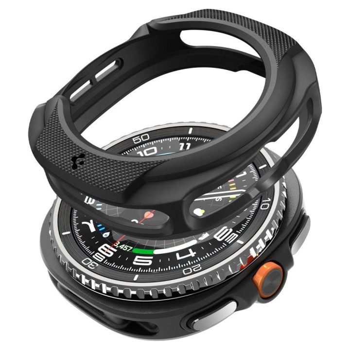 Dėklas laikrodžiui juodas silikoninis apsauginis Samsung Galaxy Watch 8 Classic 46mm Spigen