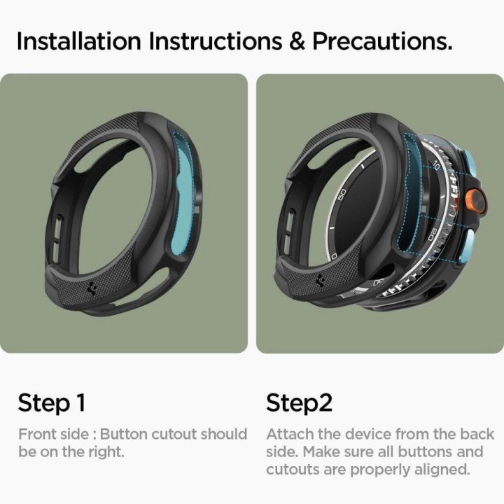 Dėklas laikrodžiui juodas silikoninis apsauginis Samsung Galaxy Watch 8 Classic 46mm Spigen