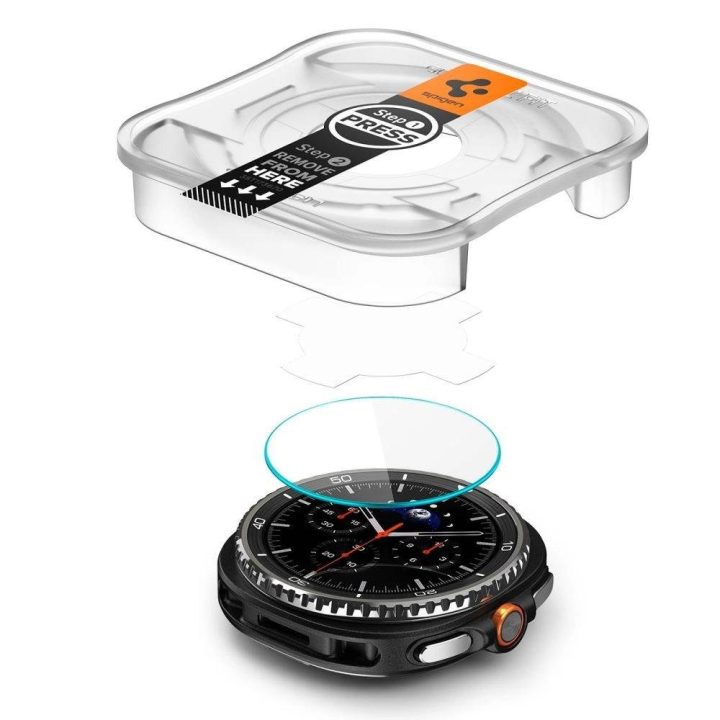 Grūdintas stiklas laikrodžiui Samsung Galaxy Watch 8 46mm skaidrus Spigen