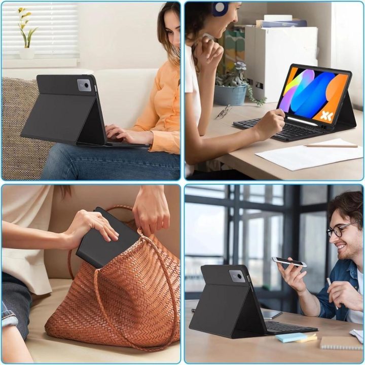Dėklas su klaviatūra ir rašikliu Lenovo Tab 11.0 TB-336, juodas,