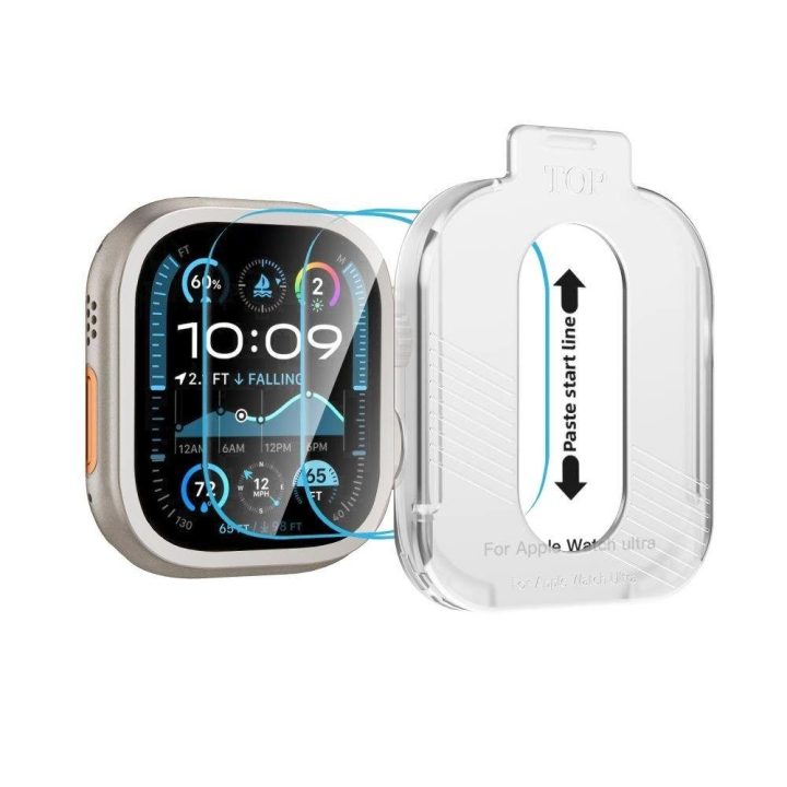 Grūdintas stiklas laikrodžiui Apple Watch Ultra 49mm, skaidrus, 2 vnt.,