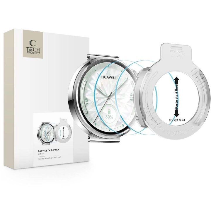 Grūdintas stiklas laikrodžiui Huawei Watch GT 5 41 mm, skaidrus, 2 vnt.,