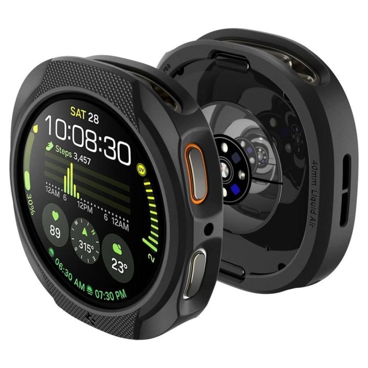 Dėklas laikrodžiui juodas silikoninis apsauginis Samsung Galaxy Watch 8 40mm Spigen