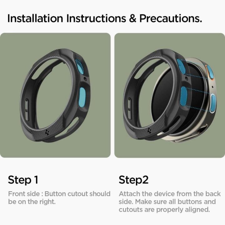Dėklas laikrodžiui juodas silikoninis apsauginis Samsung Galaxy Watch 8 40mm Spigen