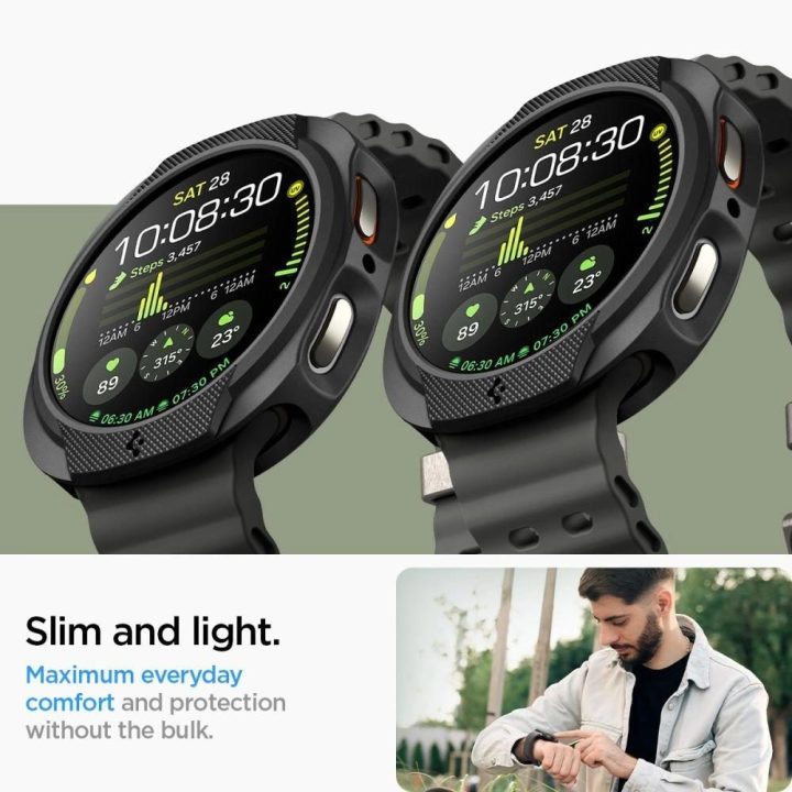 Dėklas laikrodžiui juodas silikoninis apsauginis Samsung Galaxy Watch 8 40mm Spigen