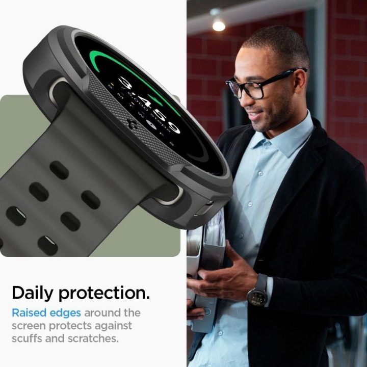 Dėklas laikrodžiui juodas silikoninis apsauginis Samsung Galaxy Watch 8 40mm Spigen