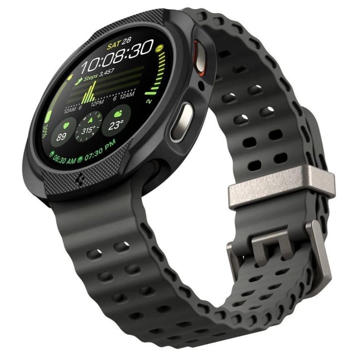 Dėklas laikrodžiui juodas silikoninis apsauginis Samsung Galaxy Watch 8 40mm Spigen
