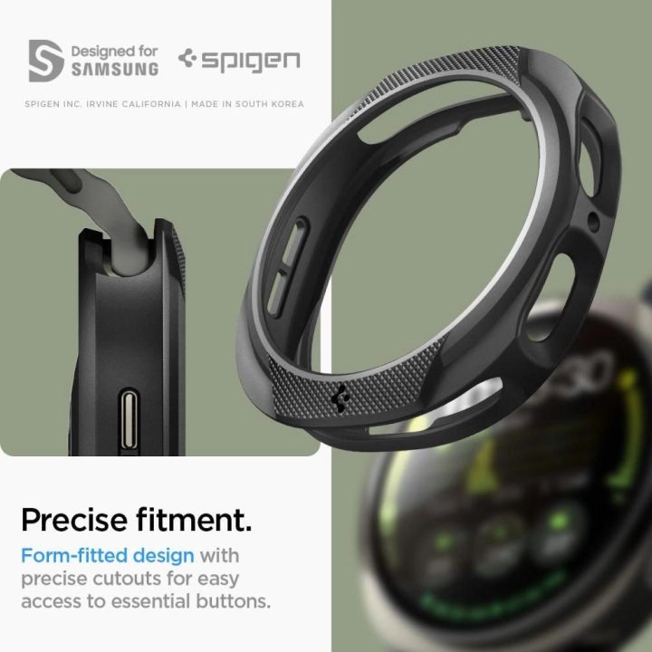 Dėklas laikrodžiui juodas silikoninis apsauginis Samsung Galaxy Watch 8 40mm Spigen