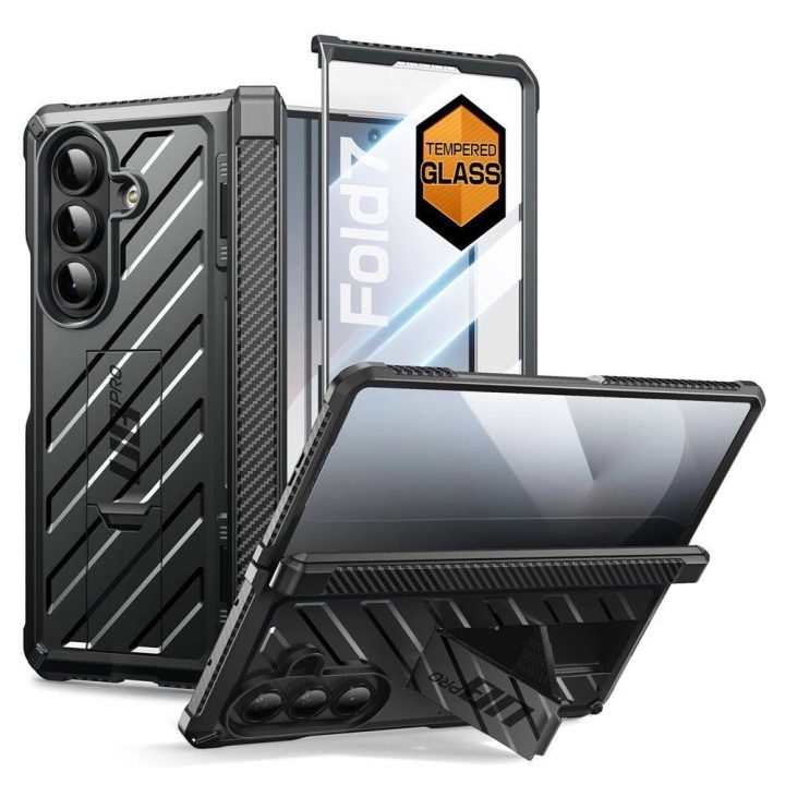 Dėklas telefonui juodas atsparus smūgiams Samsung Galaxy Z Fold 7 Supcase