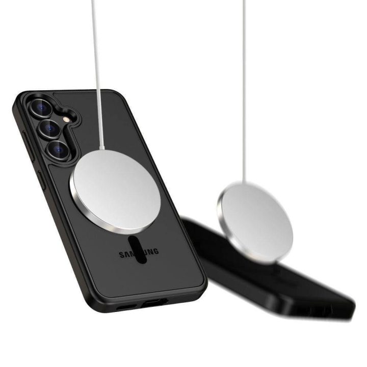 Dėklas telefonui juodas skaidrus su MagSafe Xiaomi Poco F7 5G