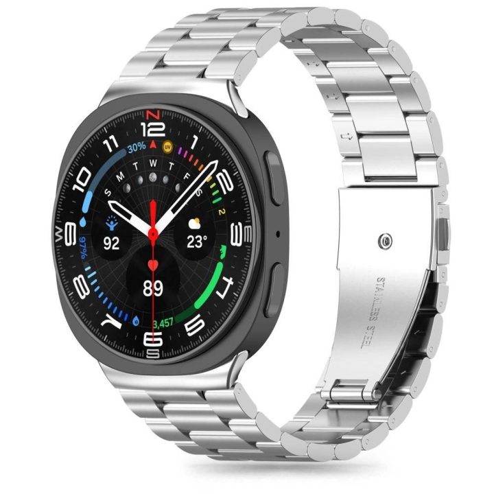 Dirželis sidabrinis nerūdijančio plieno Samsung Galaxy Watch 40–46 mm