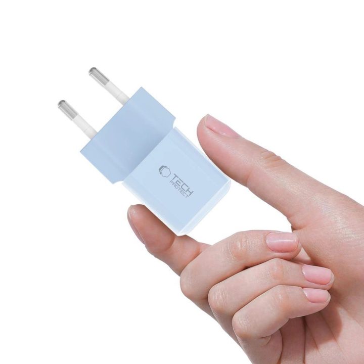 Kroviklis USB-C mėlynas 25W greito įkrovimo