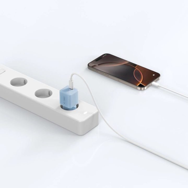 Kroviklis USB-C mėlynas 25W greito įkrovimo