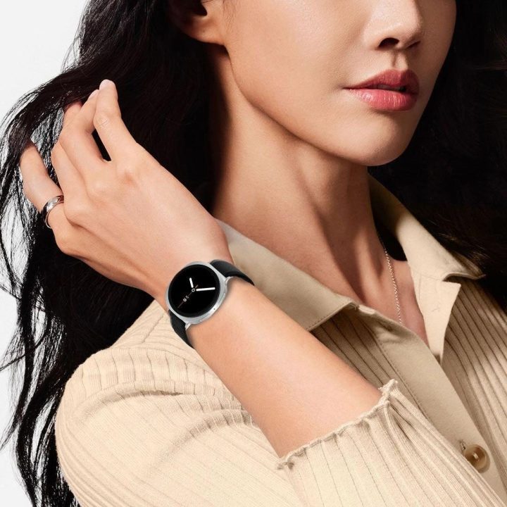 Dirželis laikrodžiui juodas ir oranžinis nailoninis Samsung Galaxy 40–46 mm