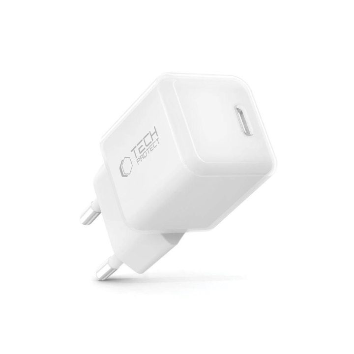Sieninis įkroviklis USB-C baltas 25W greitam įkrovimui