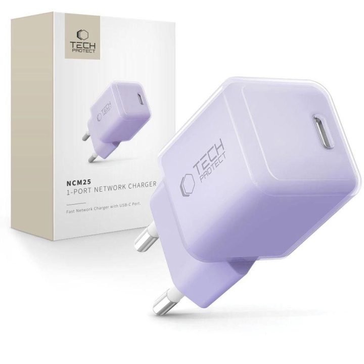 Kroviklis USB-C 25W violetinis greito įkrovimo