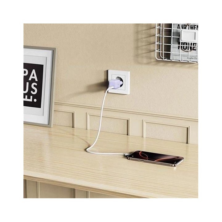 Kroviklis USB-C 25W violetinis greito įkrovimo