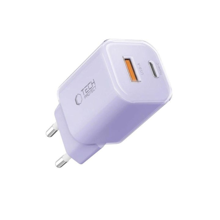 Sieninis įkroviklis violetinis su USB-C greitu įkrovimu 33W