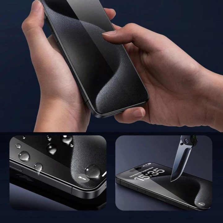 Grūdintas stiklas skaidrus ekranui iPhone 16/17 Pro Max, 2 vnt.,