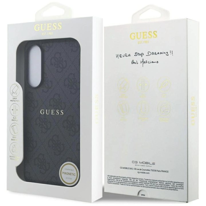 Dėklas telefonui juodas su MagSafe funkcija Samsung Galaxy S25 Edge Guess
