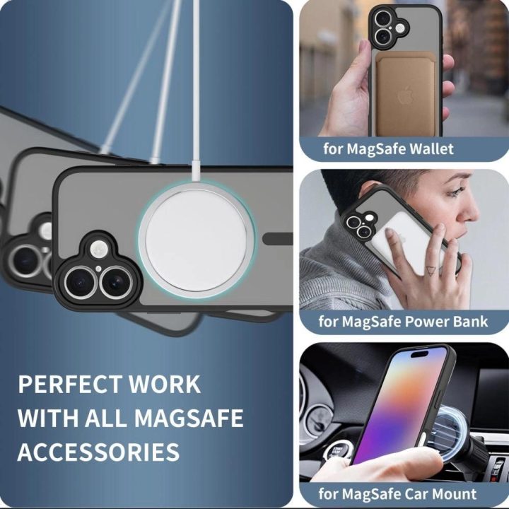 Dėklas telefonui juodas matinis su MagSafe iPhone 17