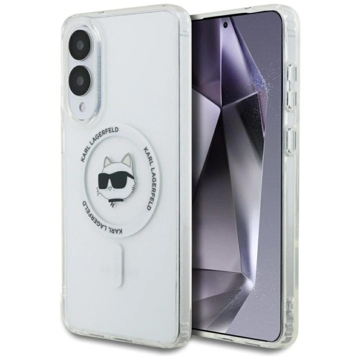 Dėklas telefonui skaidrus su MagSafe Samsung Galaxy S25 Edge Karl Lagerfeld