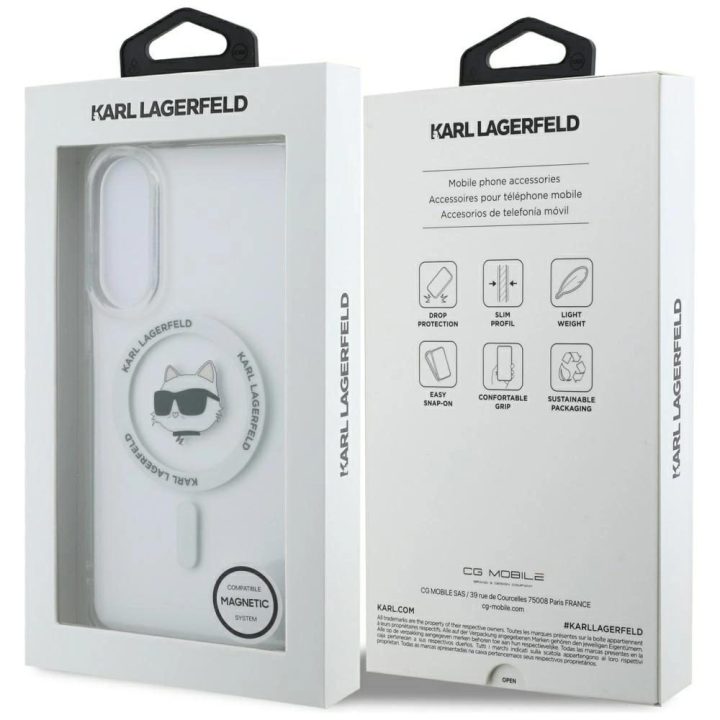 Dėklas telefonui skaidrus su MagSafe Samsung Galaxy S25 Edge Karl Lagerfeld