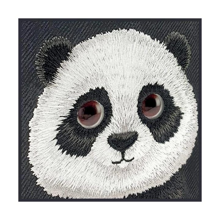 Dėklas telefonui juodas su siuvinėta panda iPhone 15 Pro Nimmy